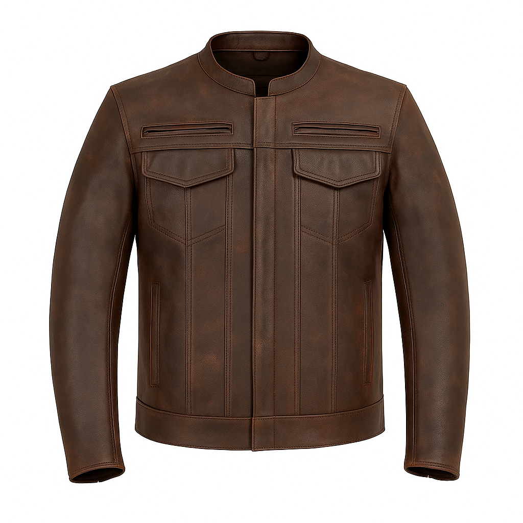 Stealth Commander Man's Motorcycle Leather Jacket