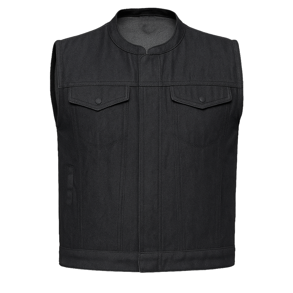 Midnight Forge – Men's Motorcycle Denim Vest