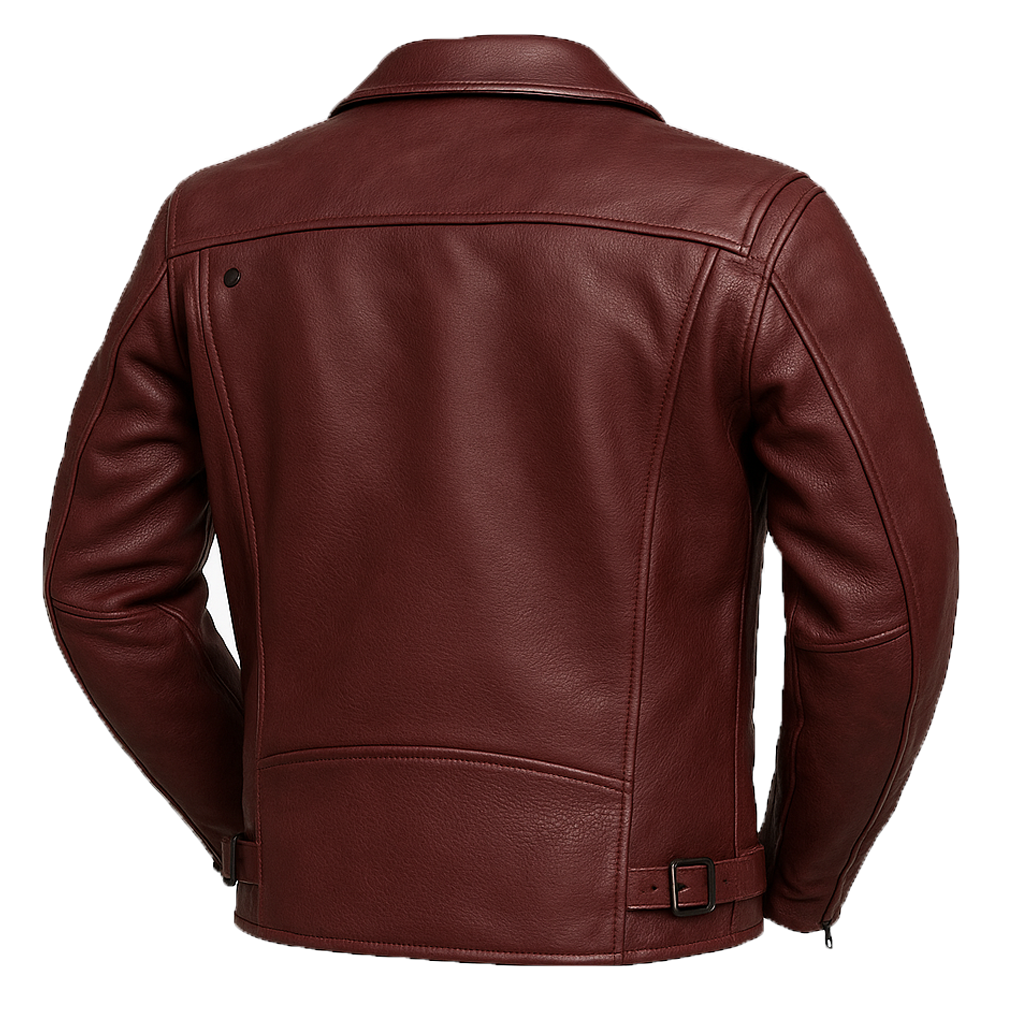 Scarlet Steel Man's Motorcycle Leather Jacket