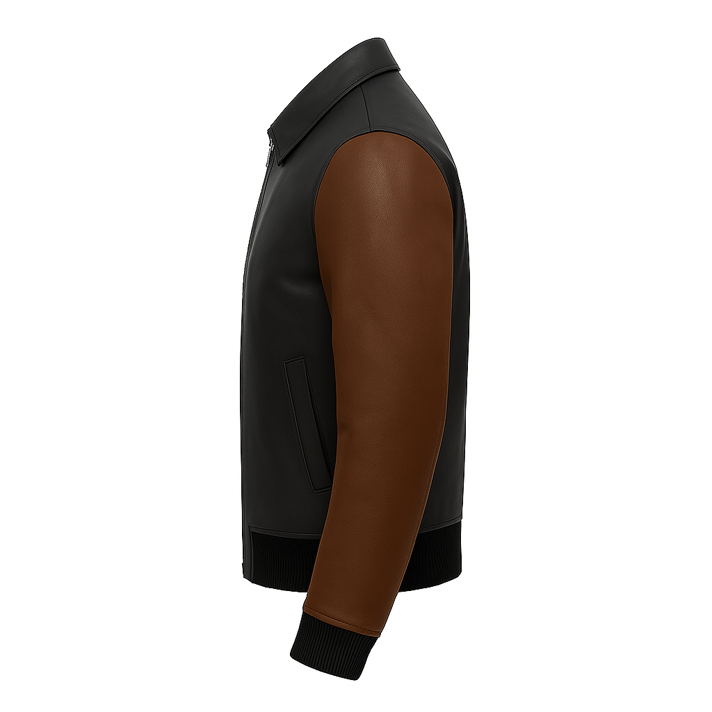 Blaze Bomber Two Tone Man's Motorcycle Leather Jacket