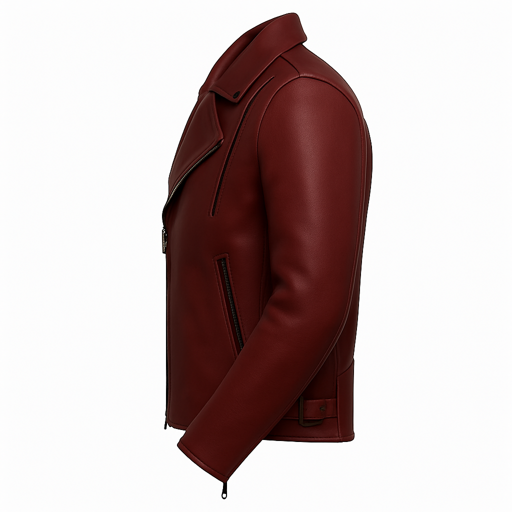 Scarlet Steel Man's Motorcycle Leather Jacket