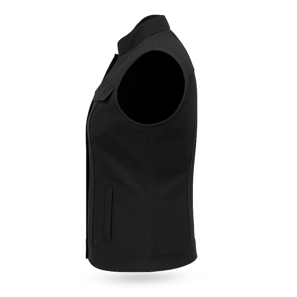 Dark Laddy Women's Leather Canvas Vest