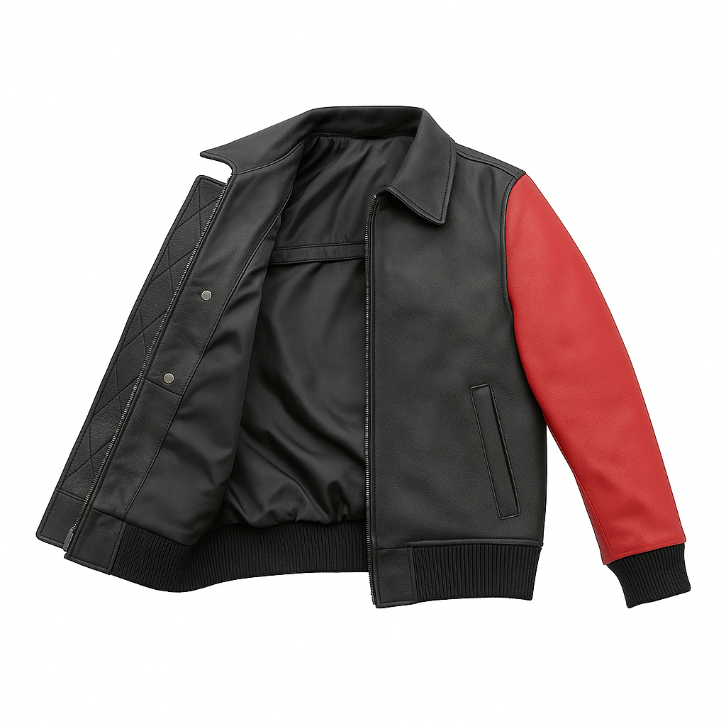 Blaze Bomber Two Tone Man's Motorcycle Leather Jacket