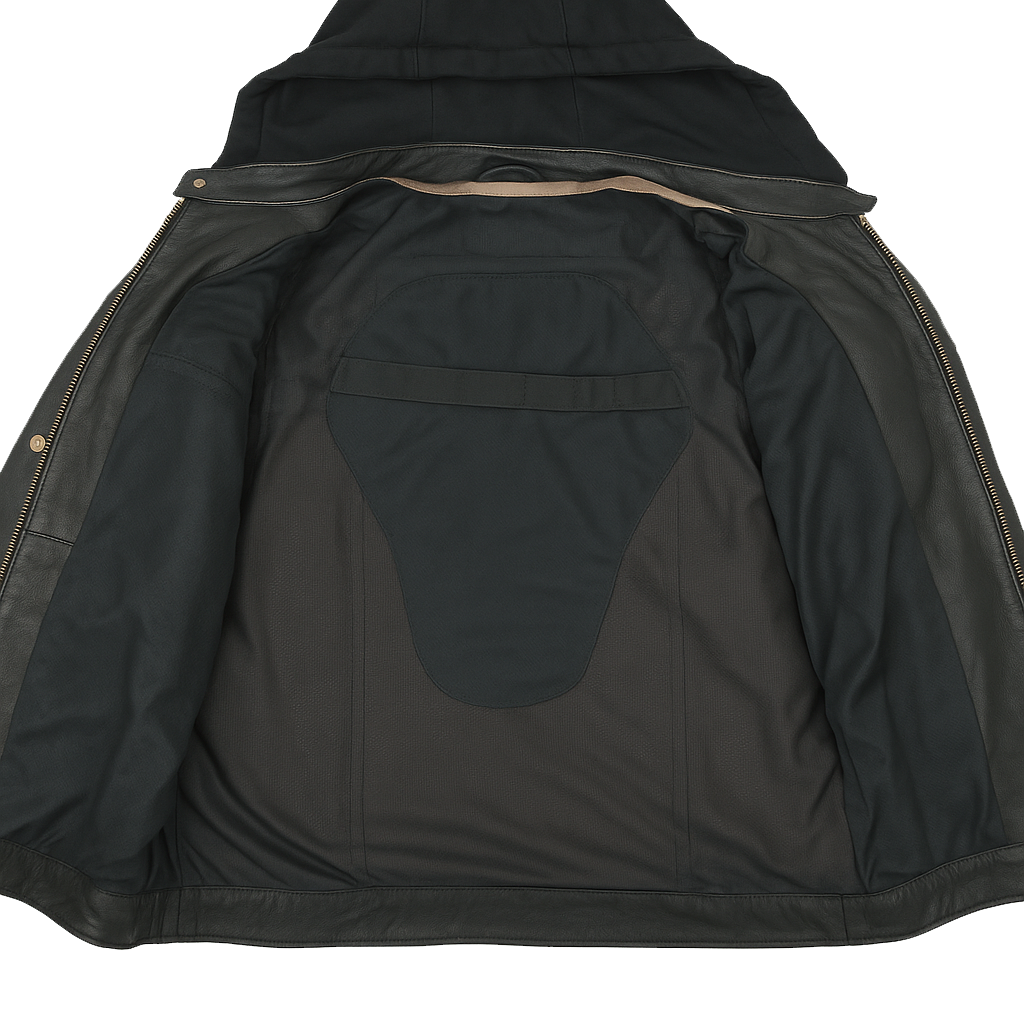 Wraith Hood Men's Leather Hoodied Jacket