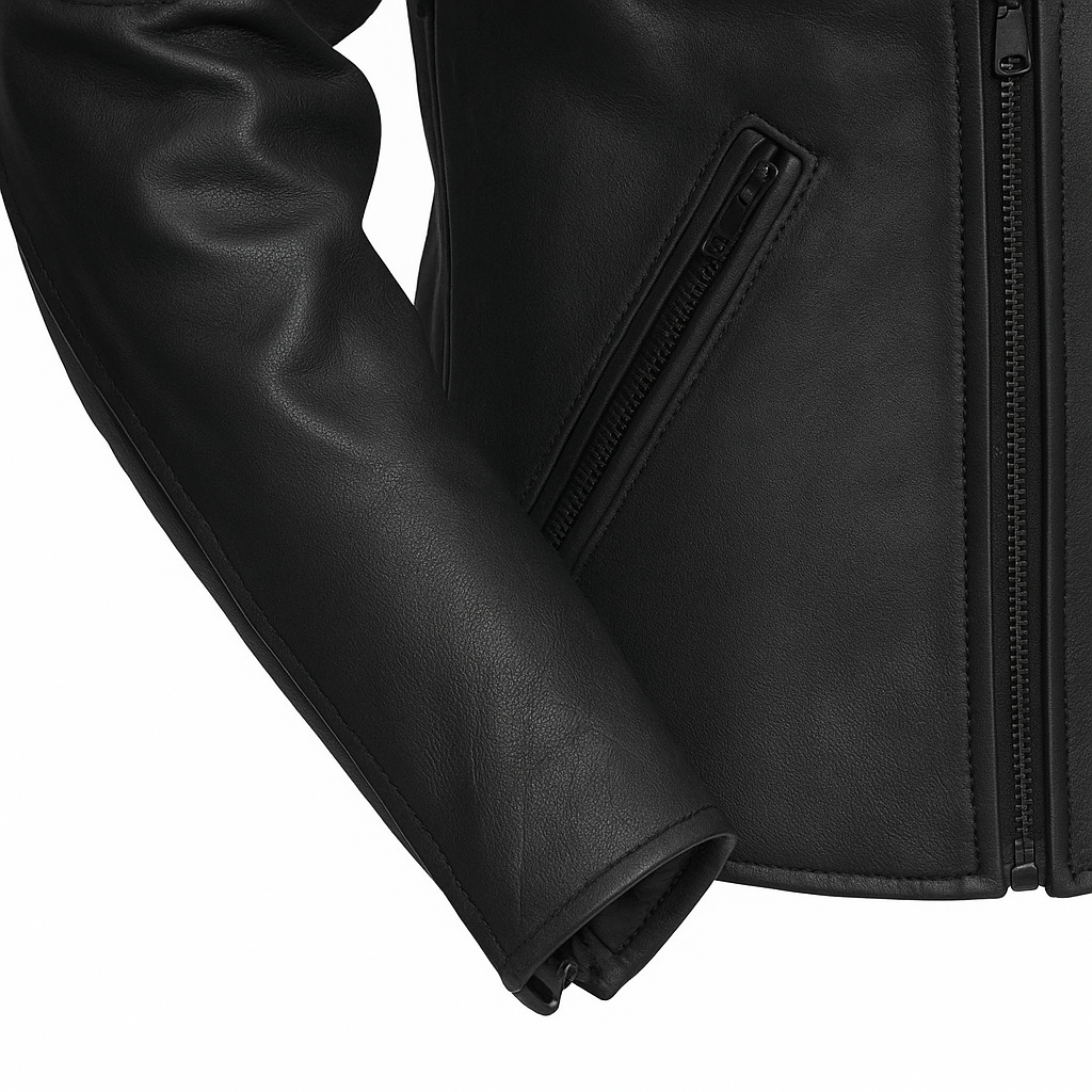 Scarlet Steel Man's Motorcycle Leather Jacket