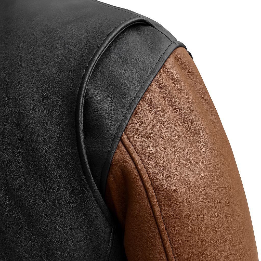 Blaze Bomber Two Tone Man's Motorcycle Leather Jacket
