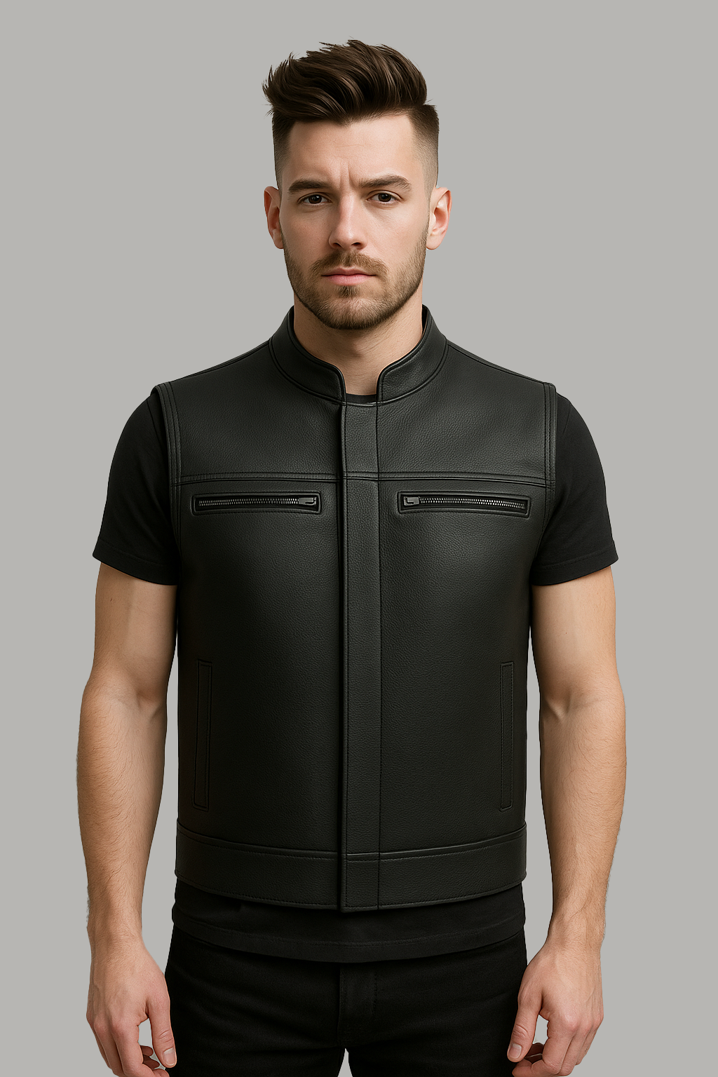 Voidrunner - Men's Motorcycle Perforated Leather Vest