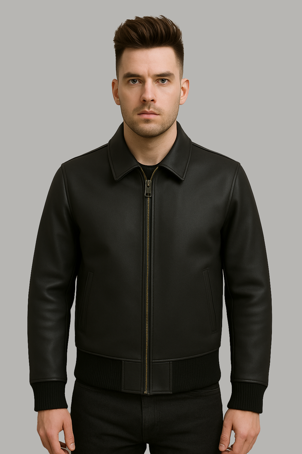 The Heritage Bomber Man's Motorcycle Leather Jacket