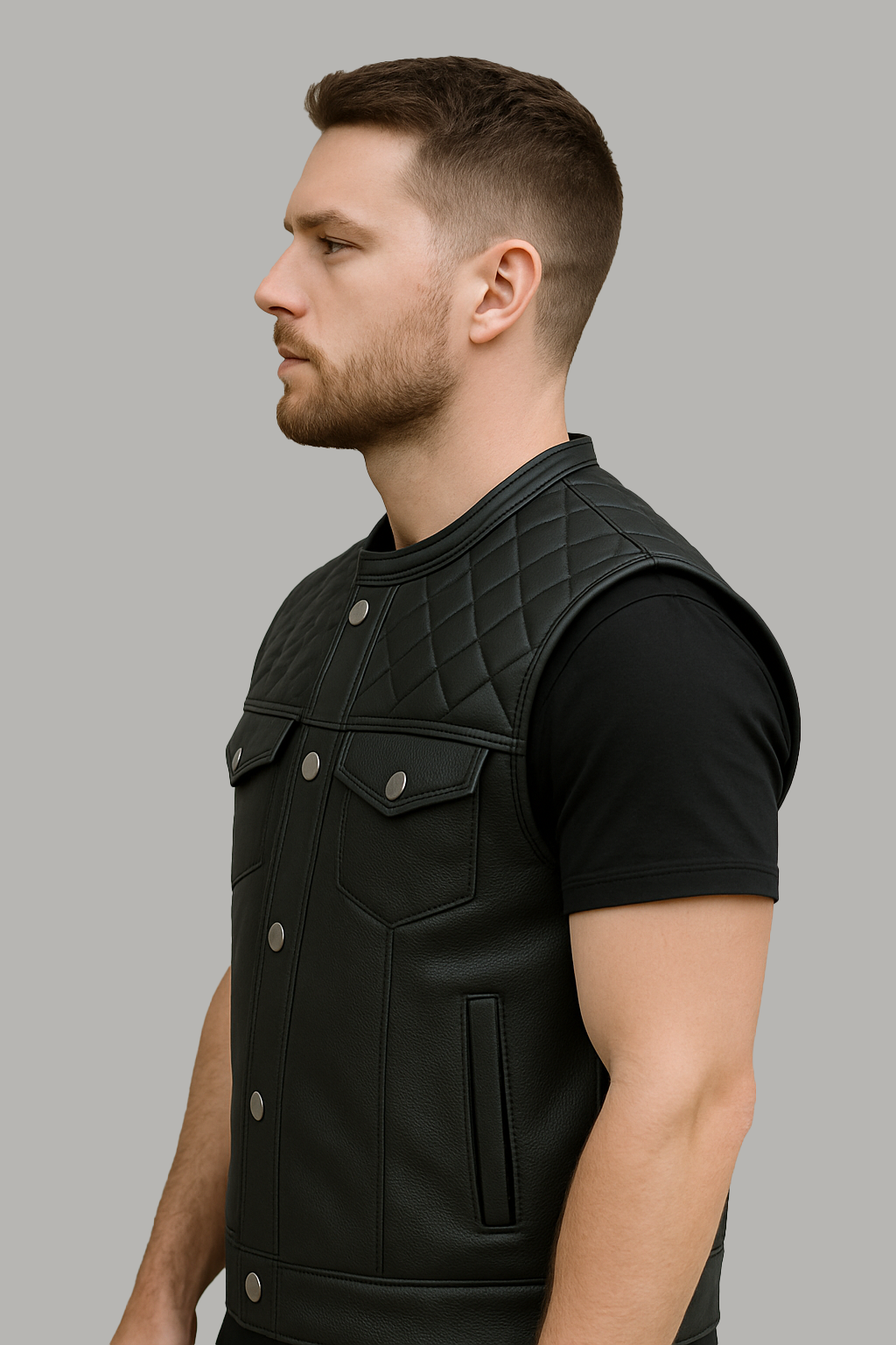 Stealth Commander - Men's Motorcycle Leather Vest