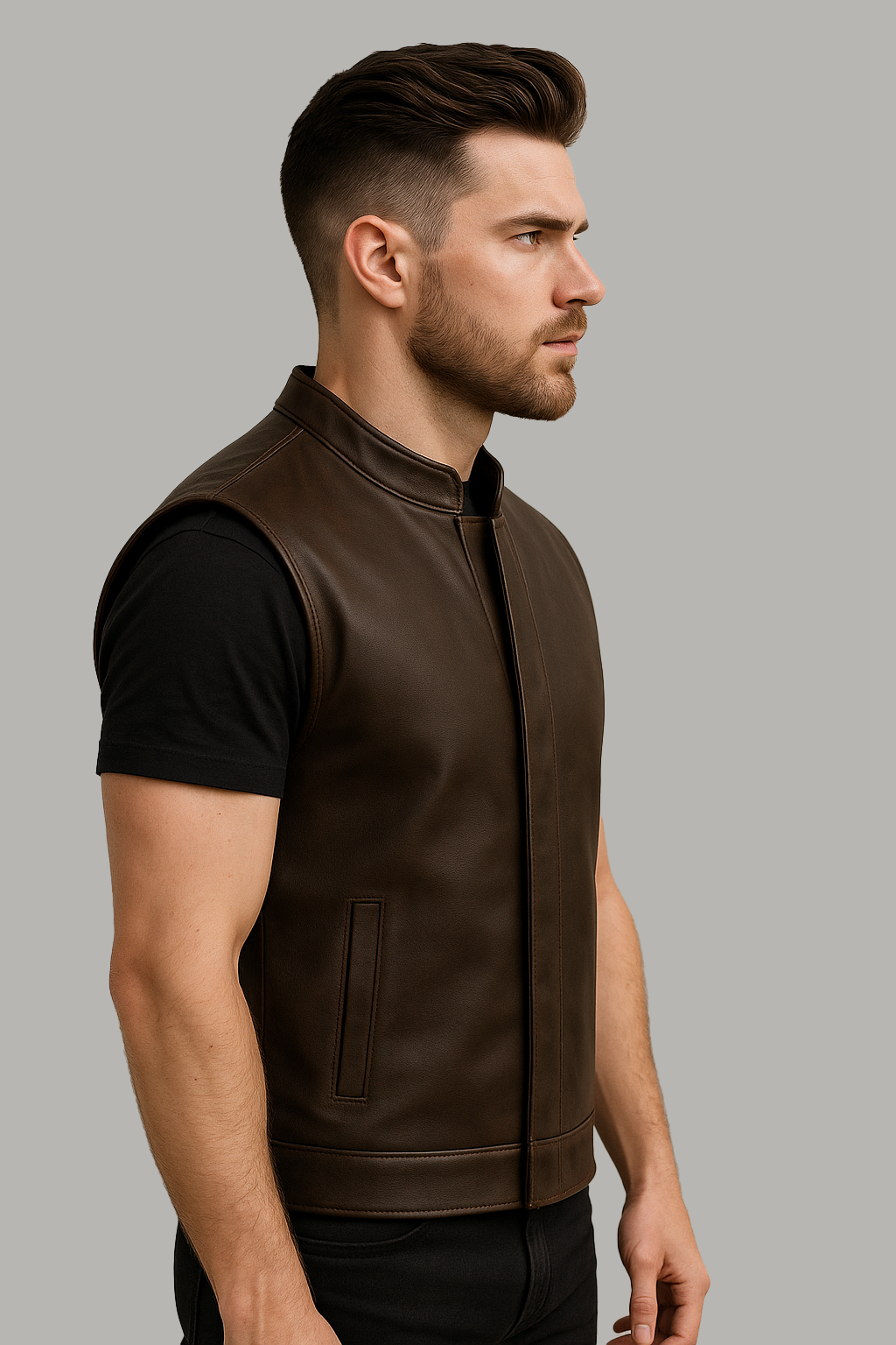 Darkhaven Man's Moto Club Leather Vest