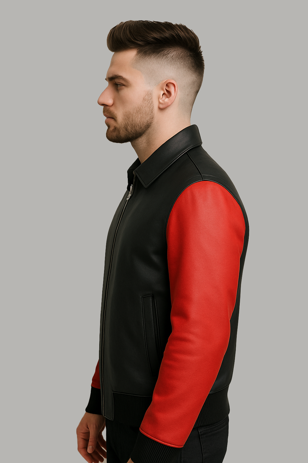 Blaze Bomber Two Tone Man's Motorcycle Leather Jacket