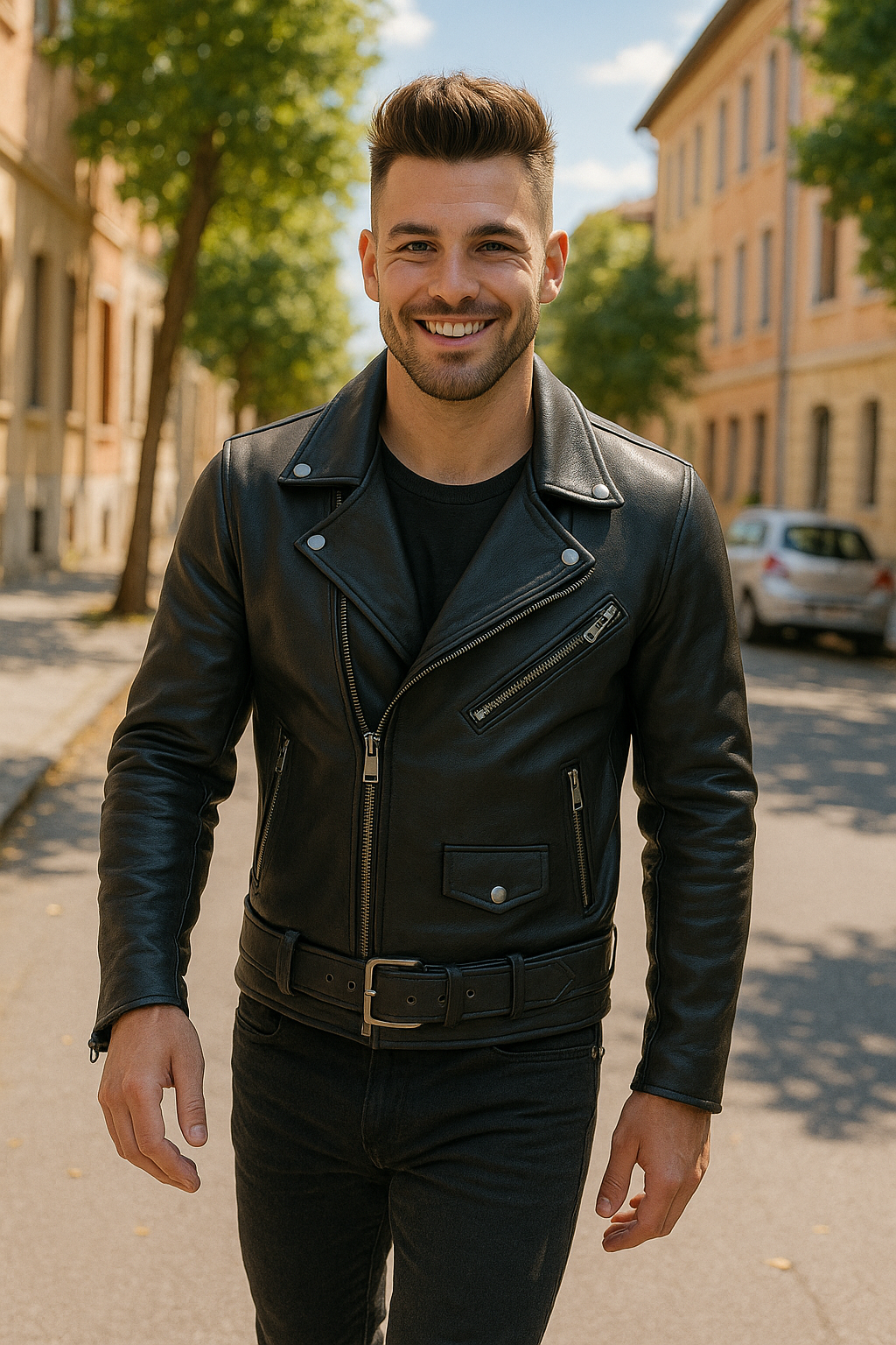 Bronco Blaze Man's Motorcycle Leather Jacket