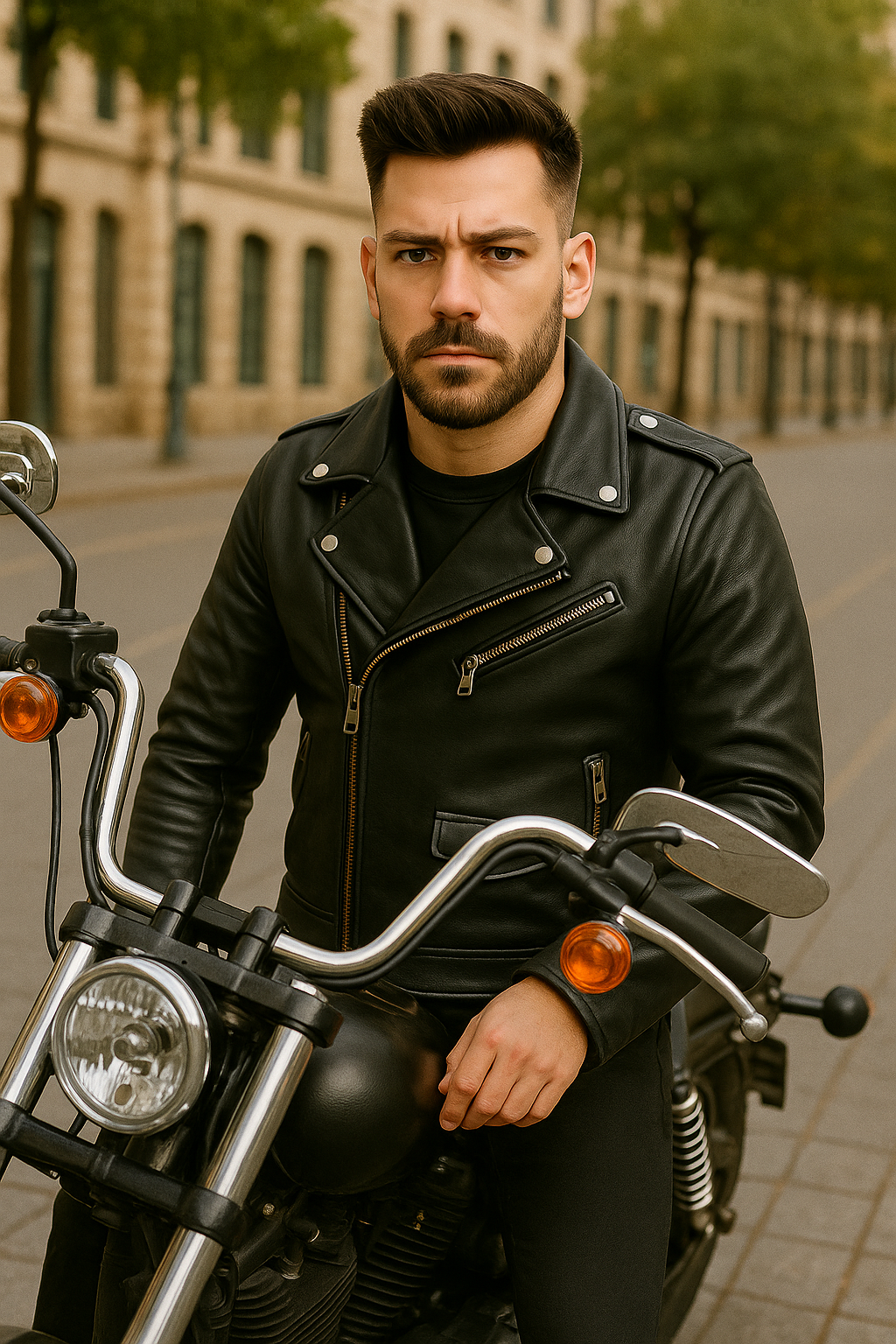 Roadburn Man's Motorcycle Leather Jacket