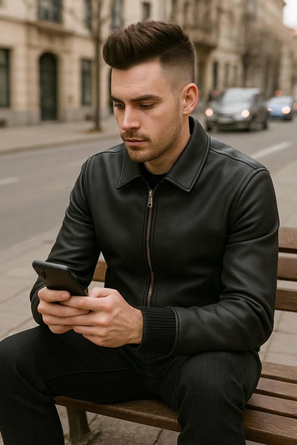 The Heritage Bomber Man's Motorcycle Leather Jacket