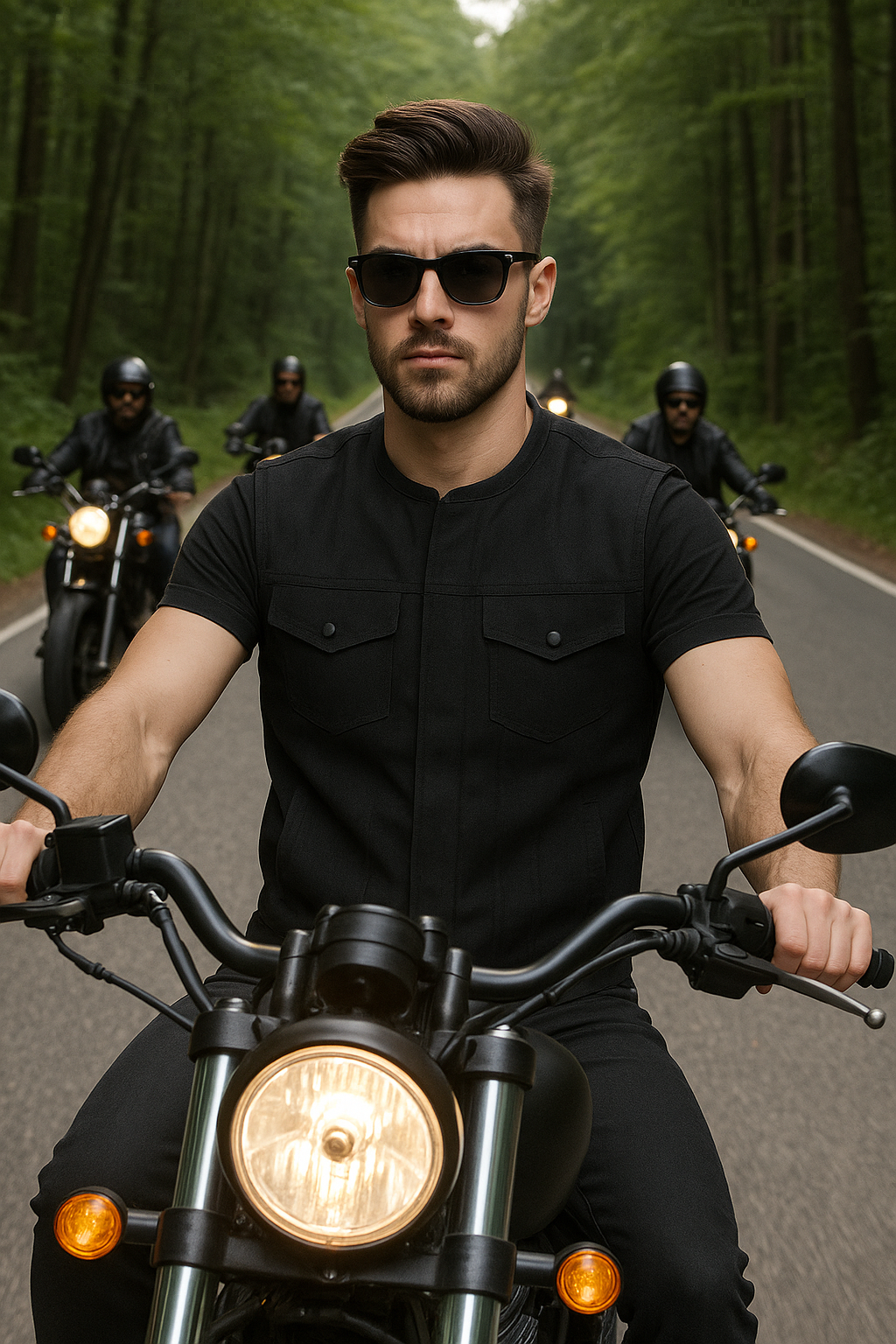 Midnight Forge – Men's Motorcycle Denim Vest