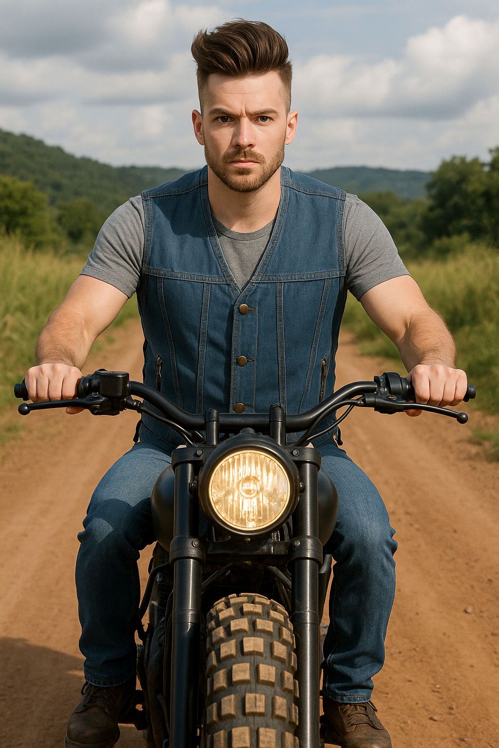 Rabel - Men's Motorcycle Denim Vest