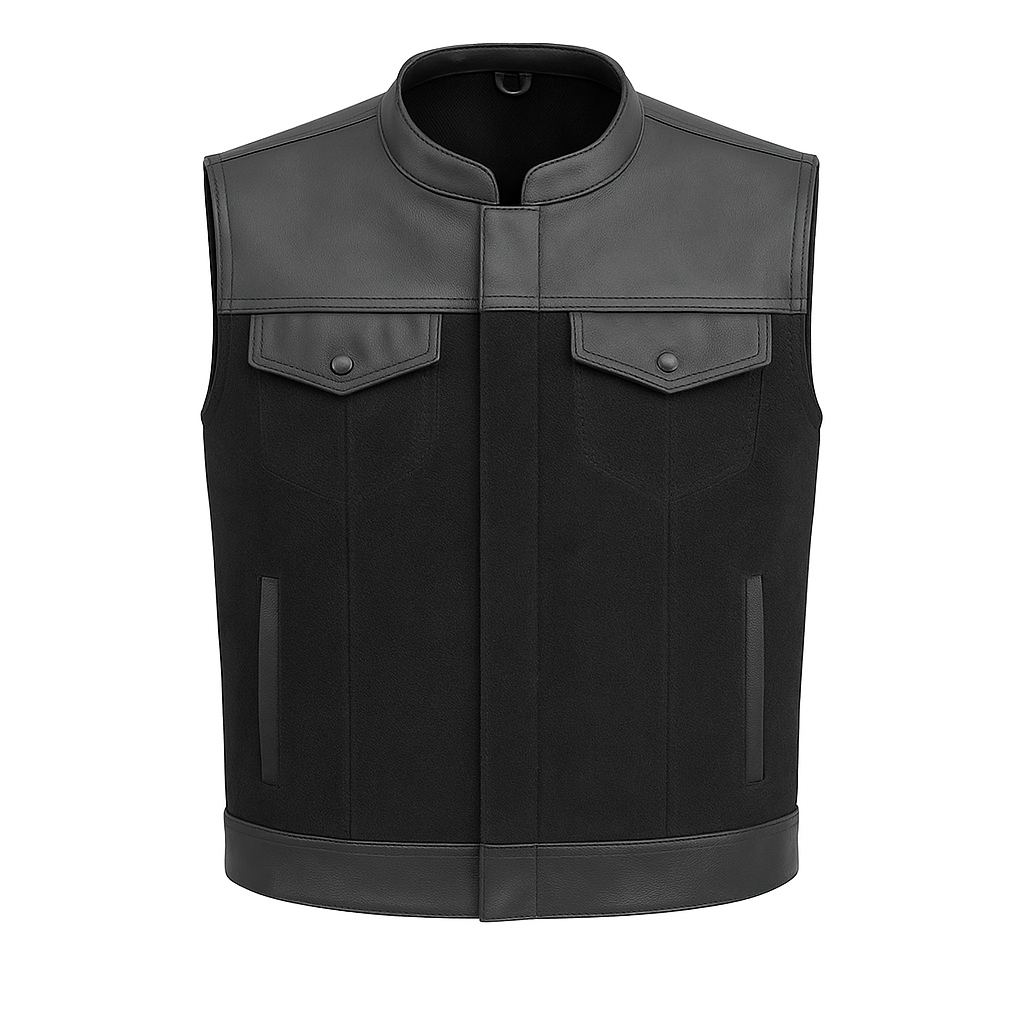 Darkrange - Men's Motorcycle Denim/Leather Vest