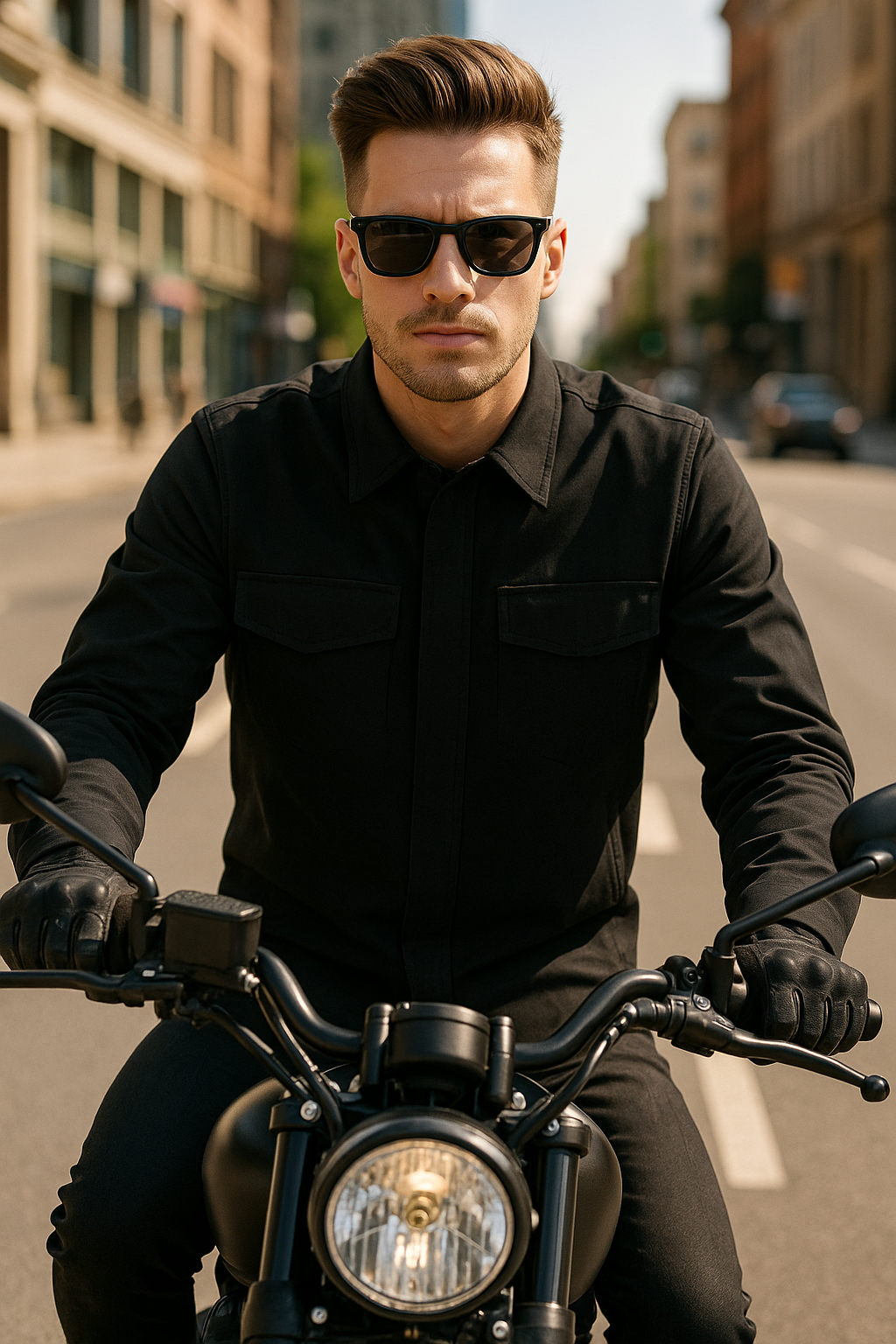 Noir Layer Men’s Canvas Riding Shirt