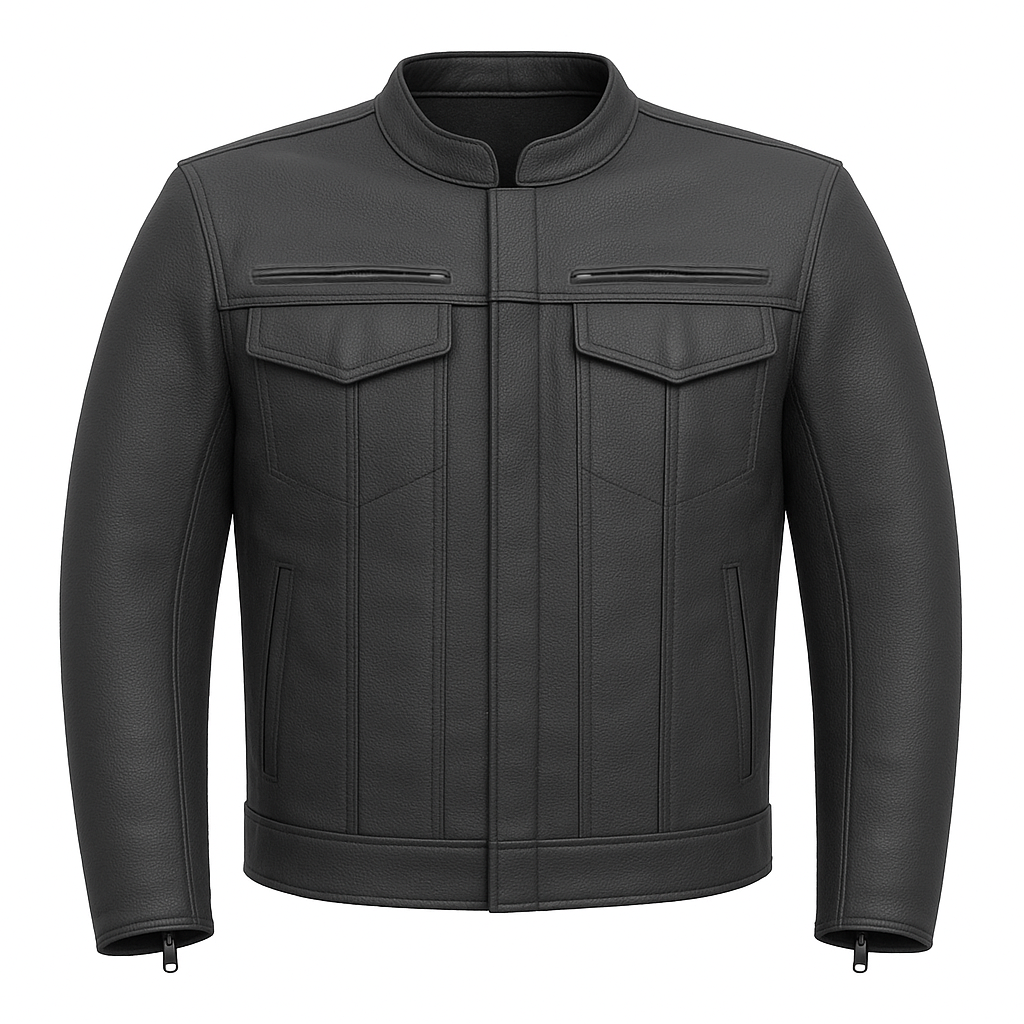 Stealth Commander Man's Motorcycle Leather Jacket