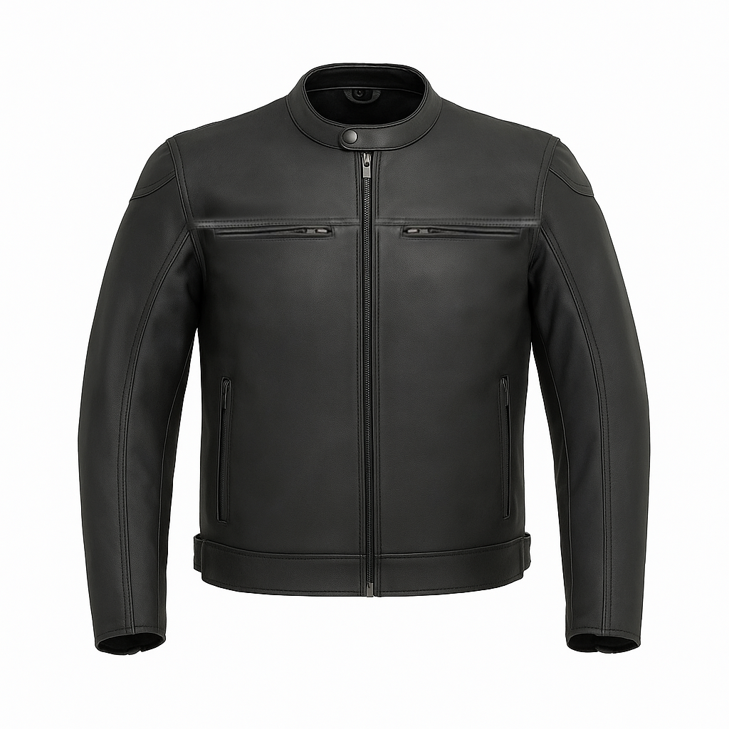 Black Rampage Man's Moto Leather Jacket