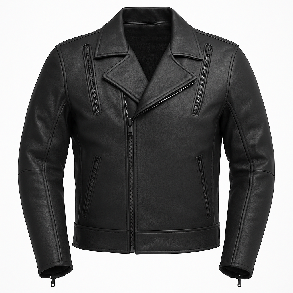 Scarlet Steel Man's Motorcycle Leather Jacket