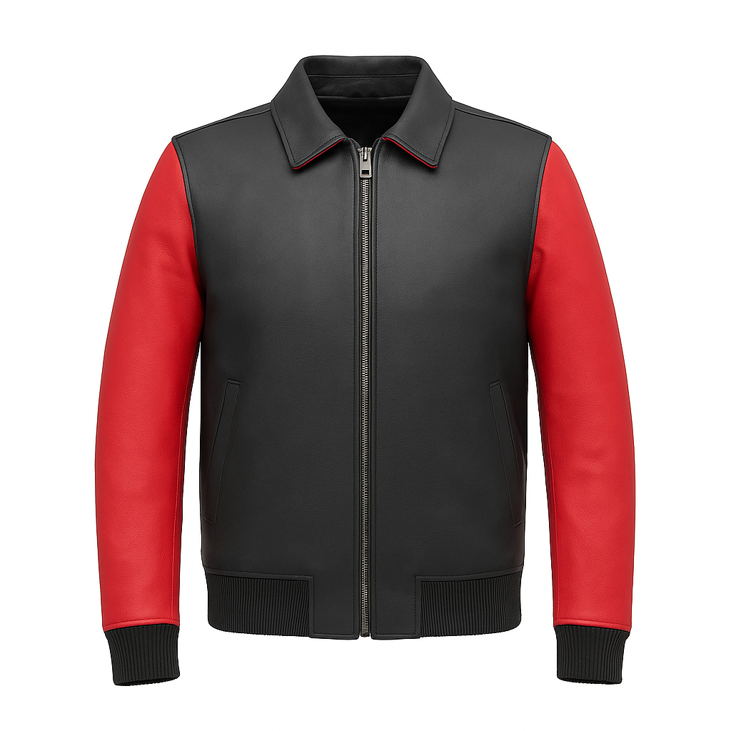 Blaze Bomber Two Tone Man's Motorcycle Leather Jacket