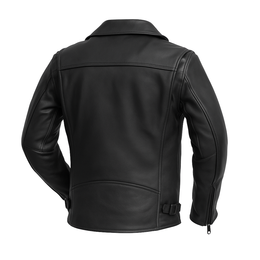 Scarlet Steel Man's Motorcycle Leather Jacket
