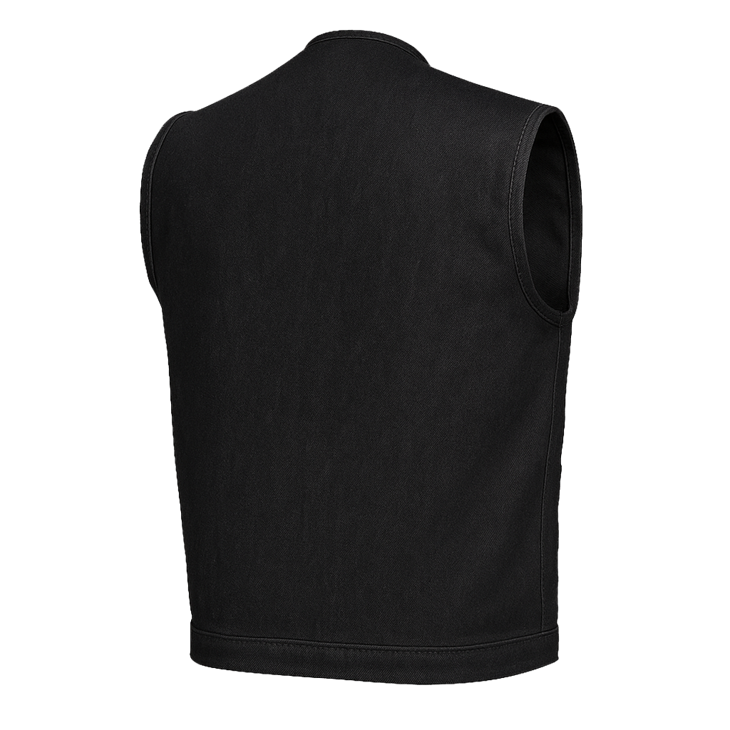 Midnight Forge – Men's Motorcycle Denim Vest