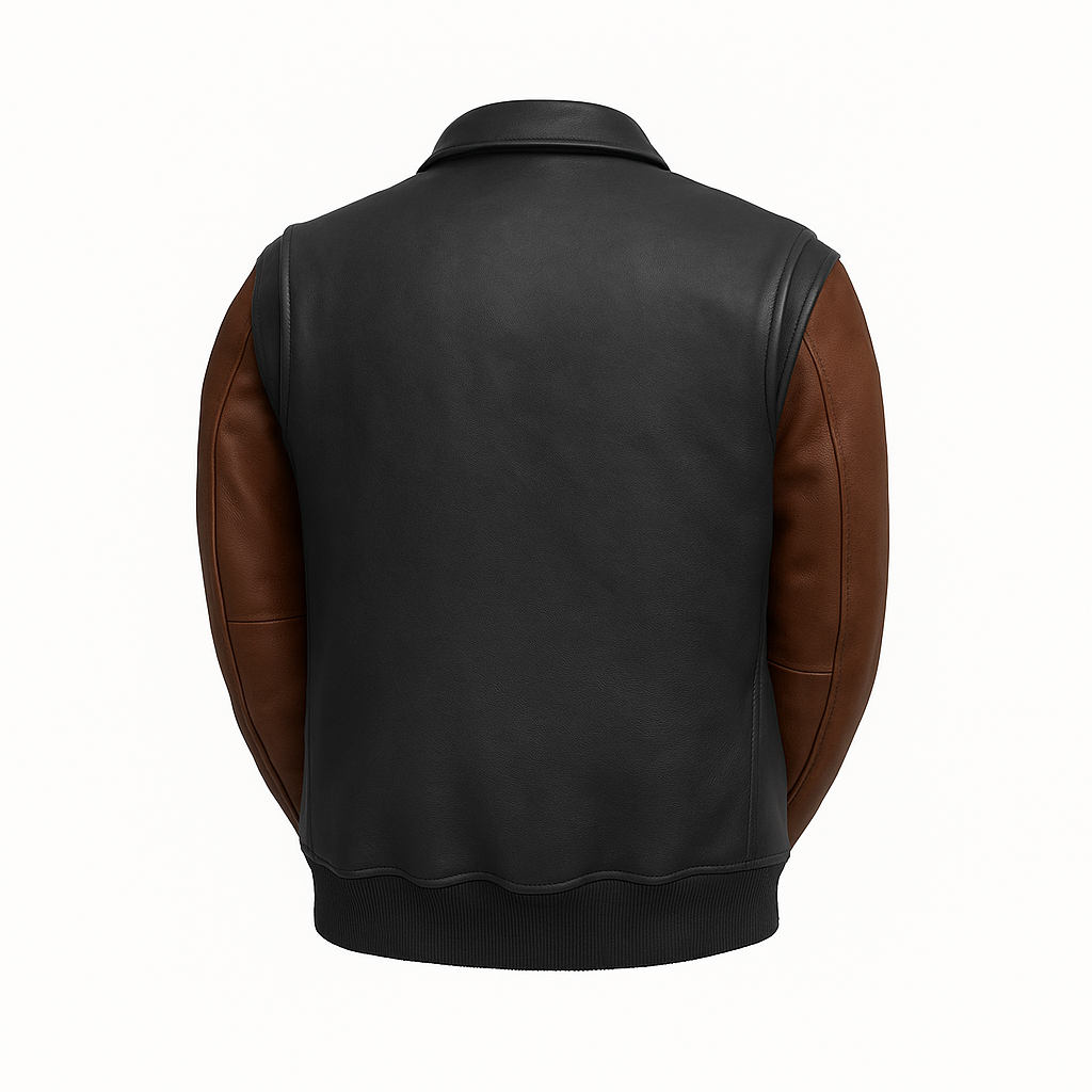 Blaze Bomber Two Tone Man's Motorcycle Leather Jacket