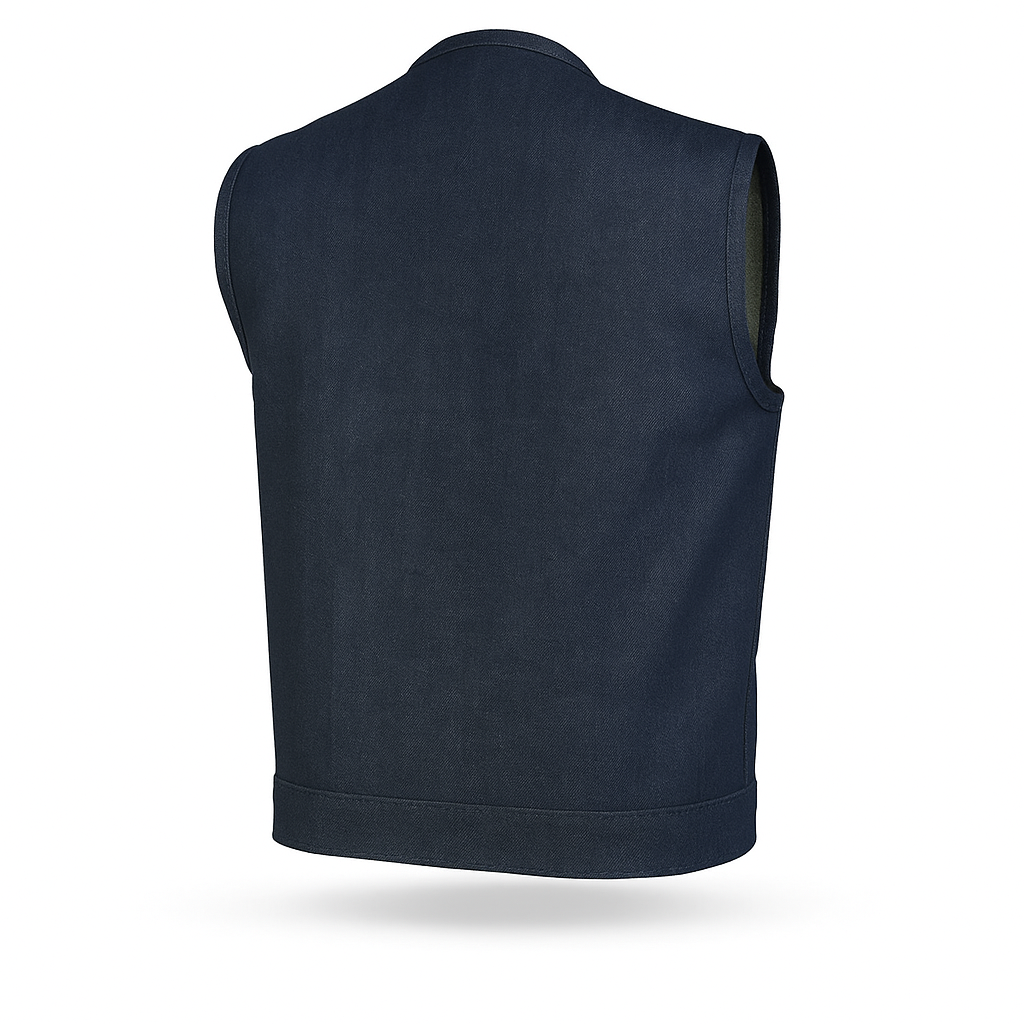 Midnight Forge – Men's Motorcycle Denim Vest