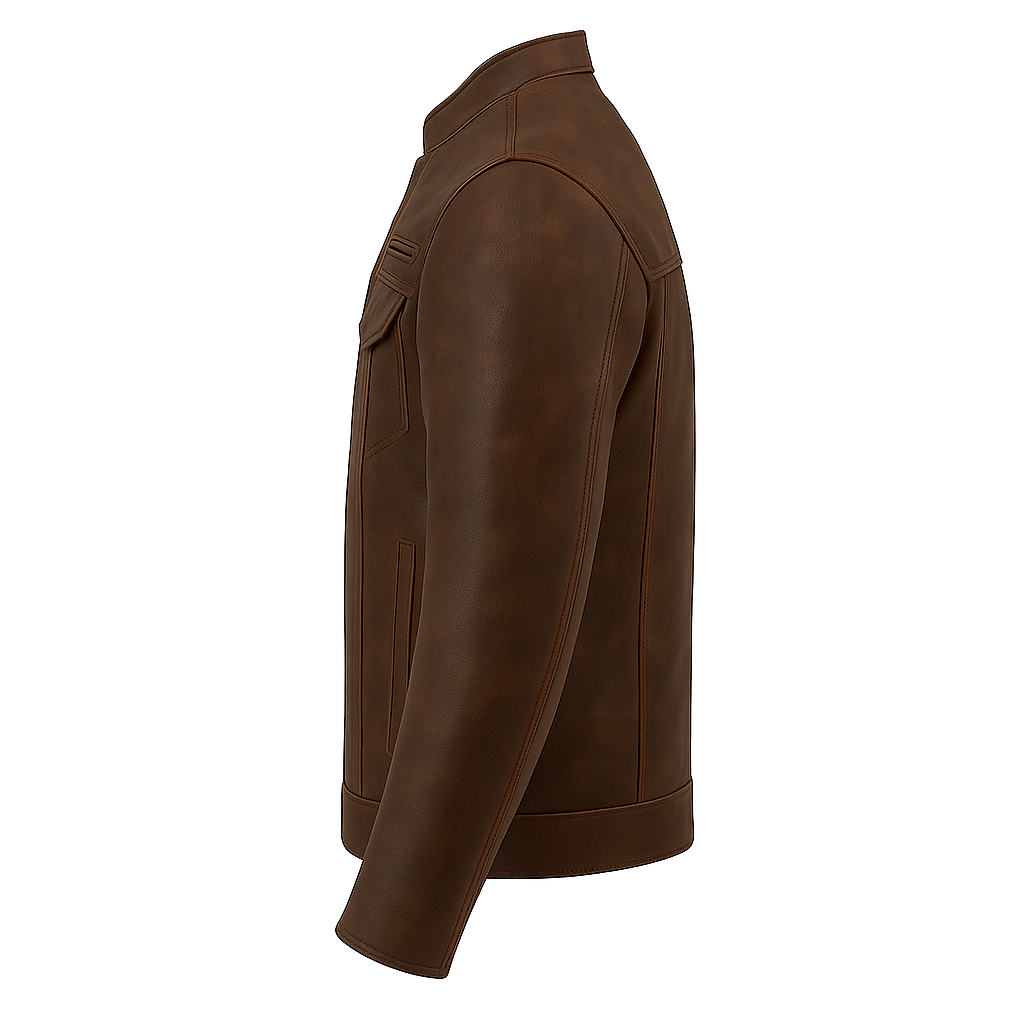 Stealth Commander Man's Motorcycle Leather Jacket