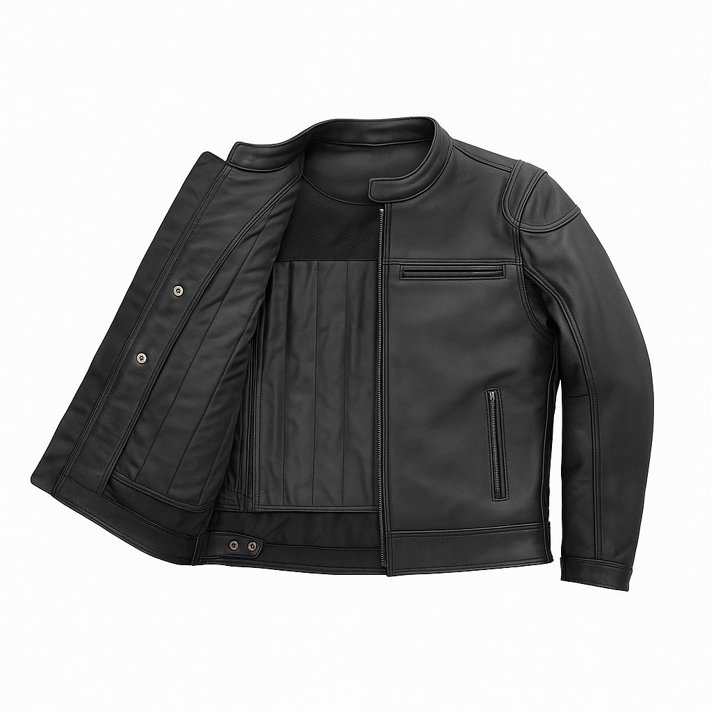 Black Rampage Man's Moto Leather Jacket