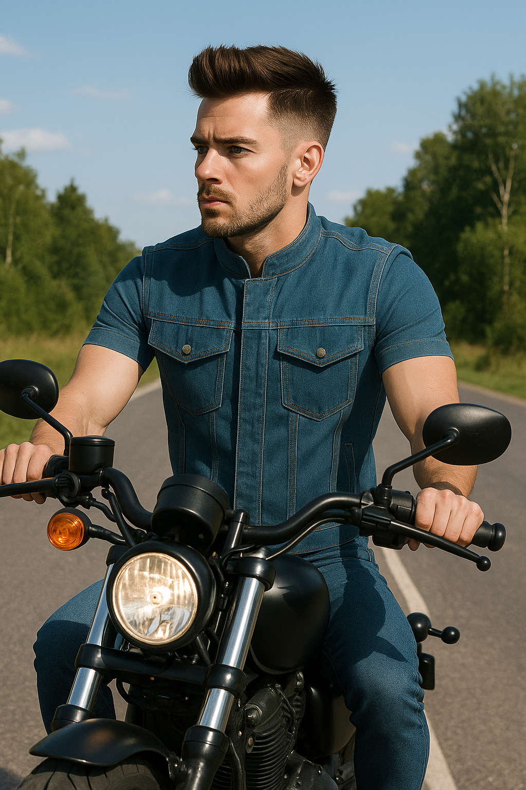 Maverick - Men's Motorcycle Denim Vest
