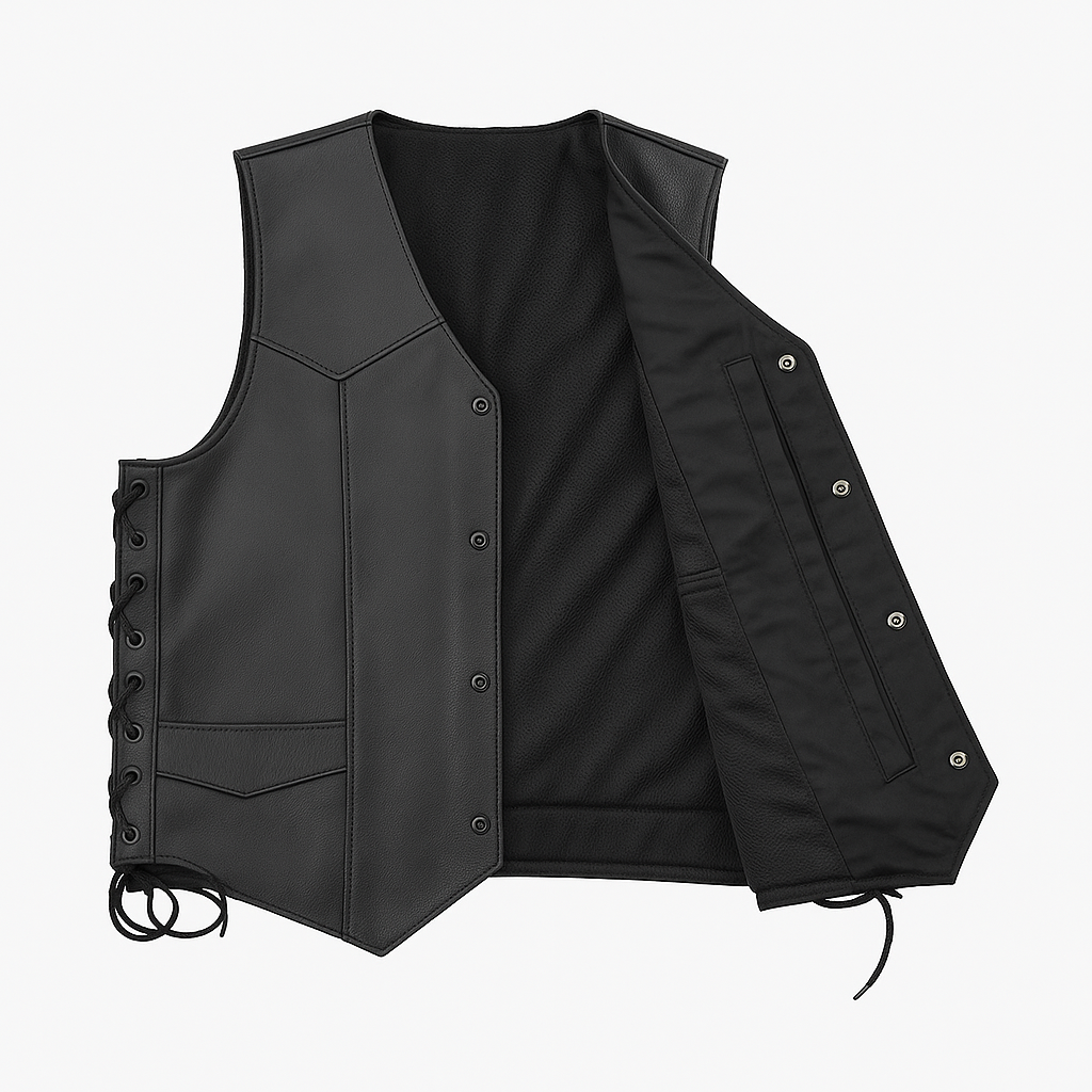 Night Deputy - Men's Motorcycle Western Style Leather Vest
