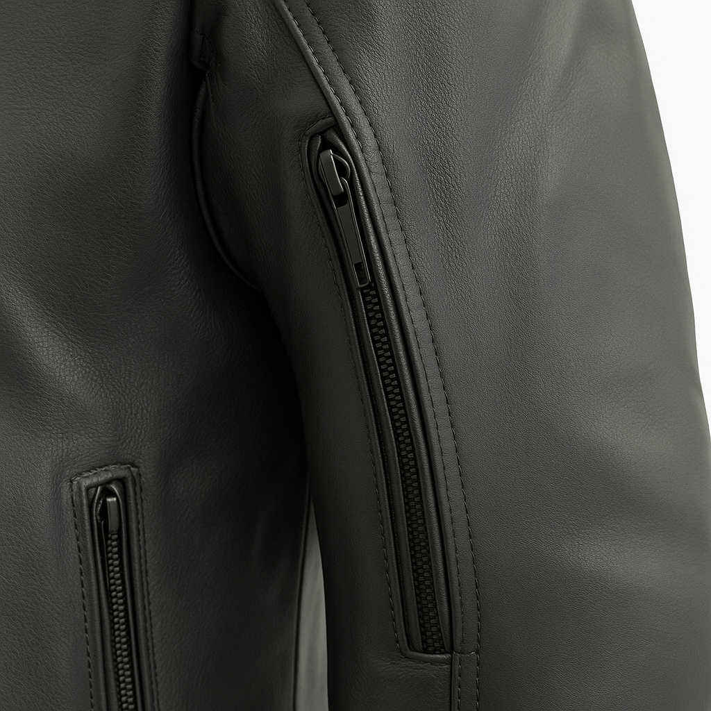 Black Rampage Man's Moto Leather Jacket