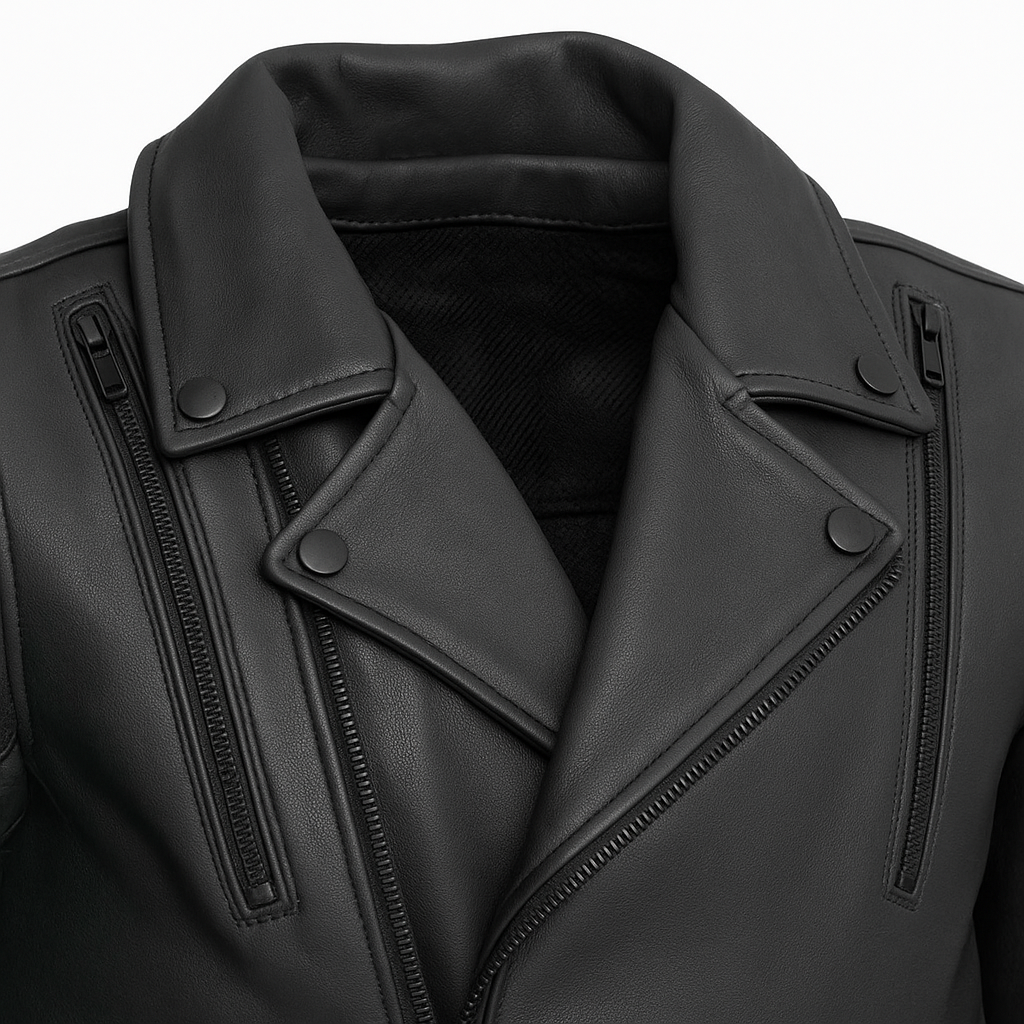 Scarlet Steel Man's Motorcycle Leather Jacket