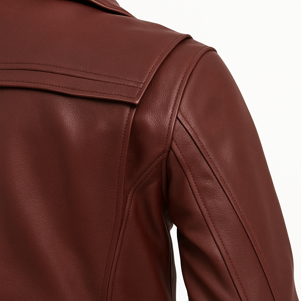 Scarlet Steel Man's Motorcycle Leather Jacket