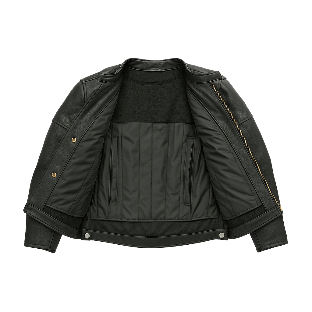 Carbon Phantom – Men's Leather Motorcycle Jacket