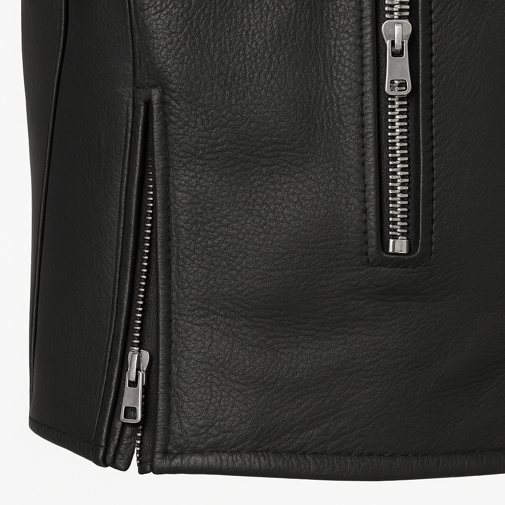 Prime Edge – Men's Motorcycle Café Style Leather Jacket