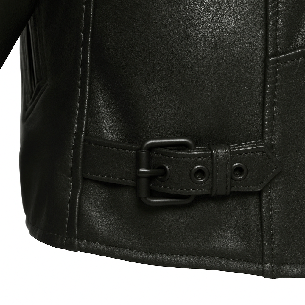 Scarlet Steel Man's Motorcycle Leather Jacket