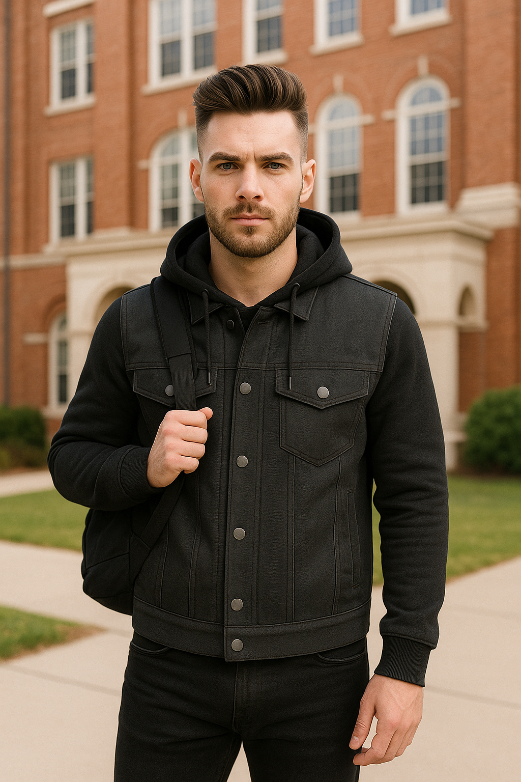 Ashmark – Men's Motorcycle Denim Vest & Hoodie