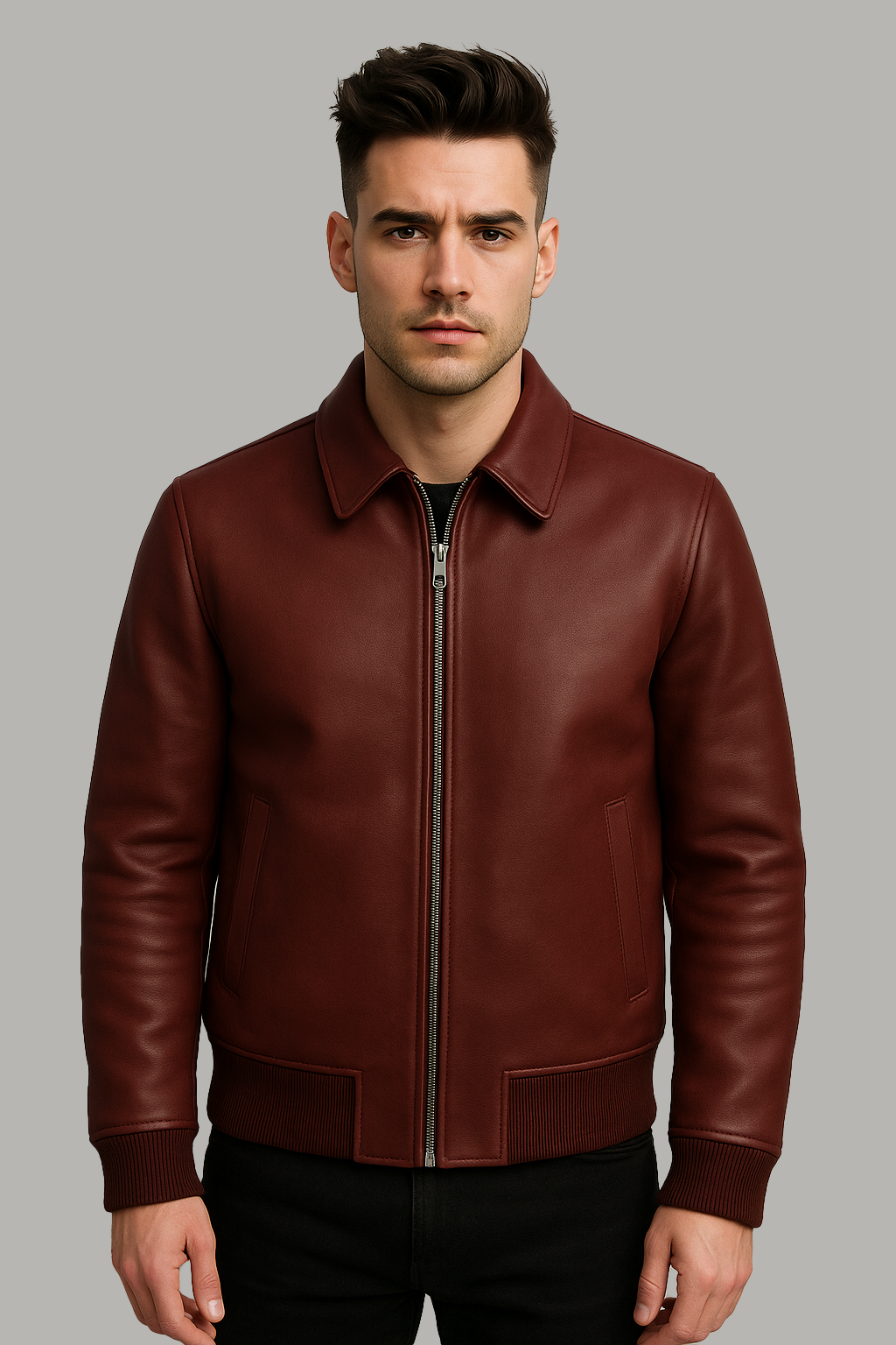 The Heritage Bomber Man's Motorcycle Leather Jacket
