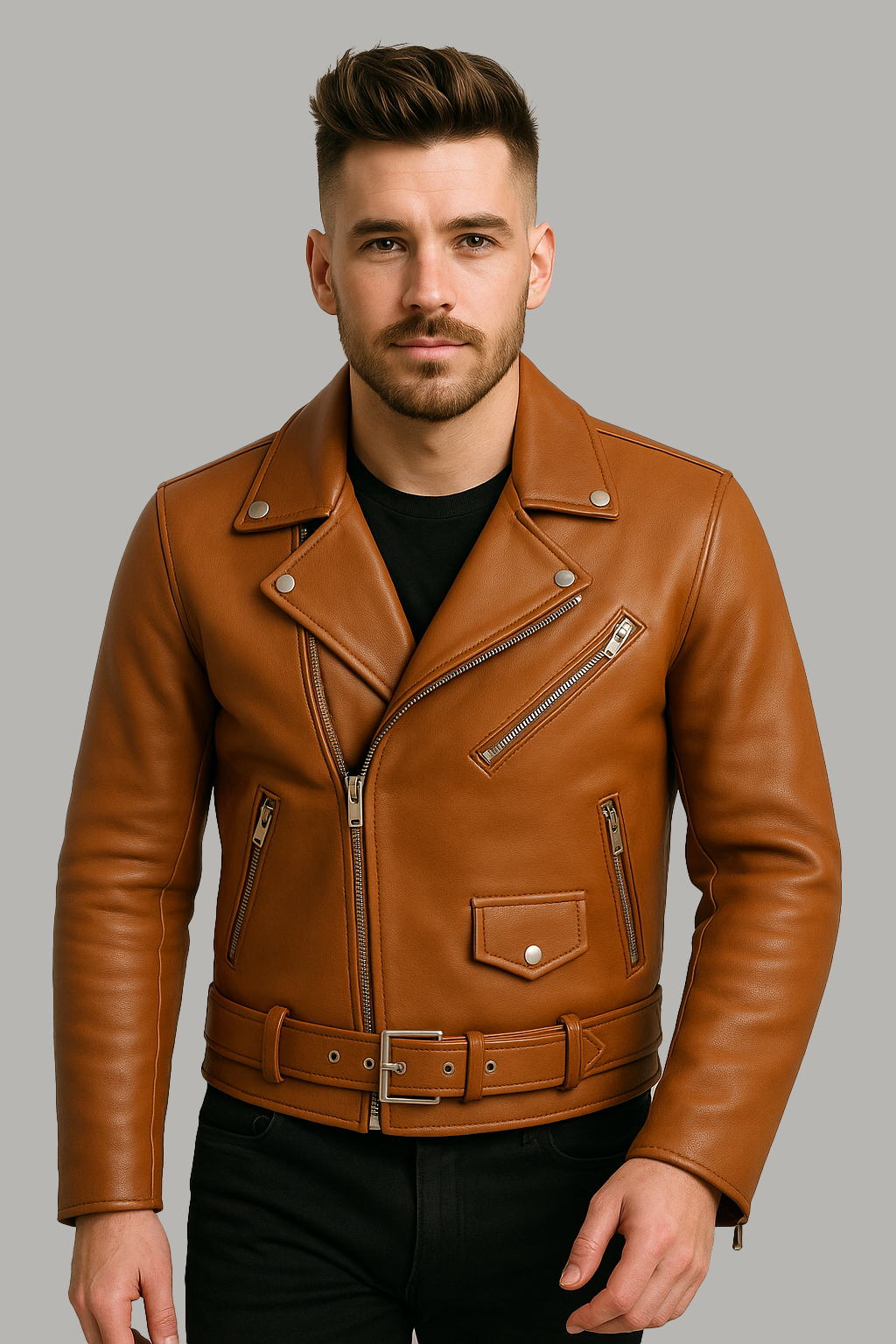 Bronco Blaze Man's Motorcycle Leather Jacket
