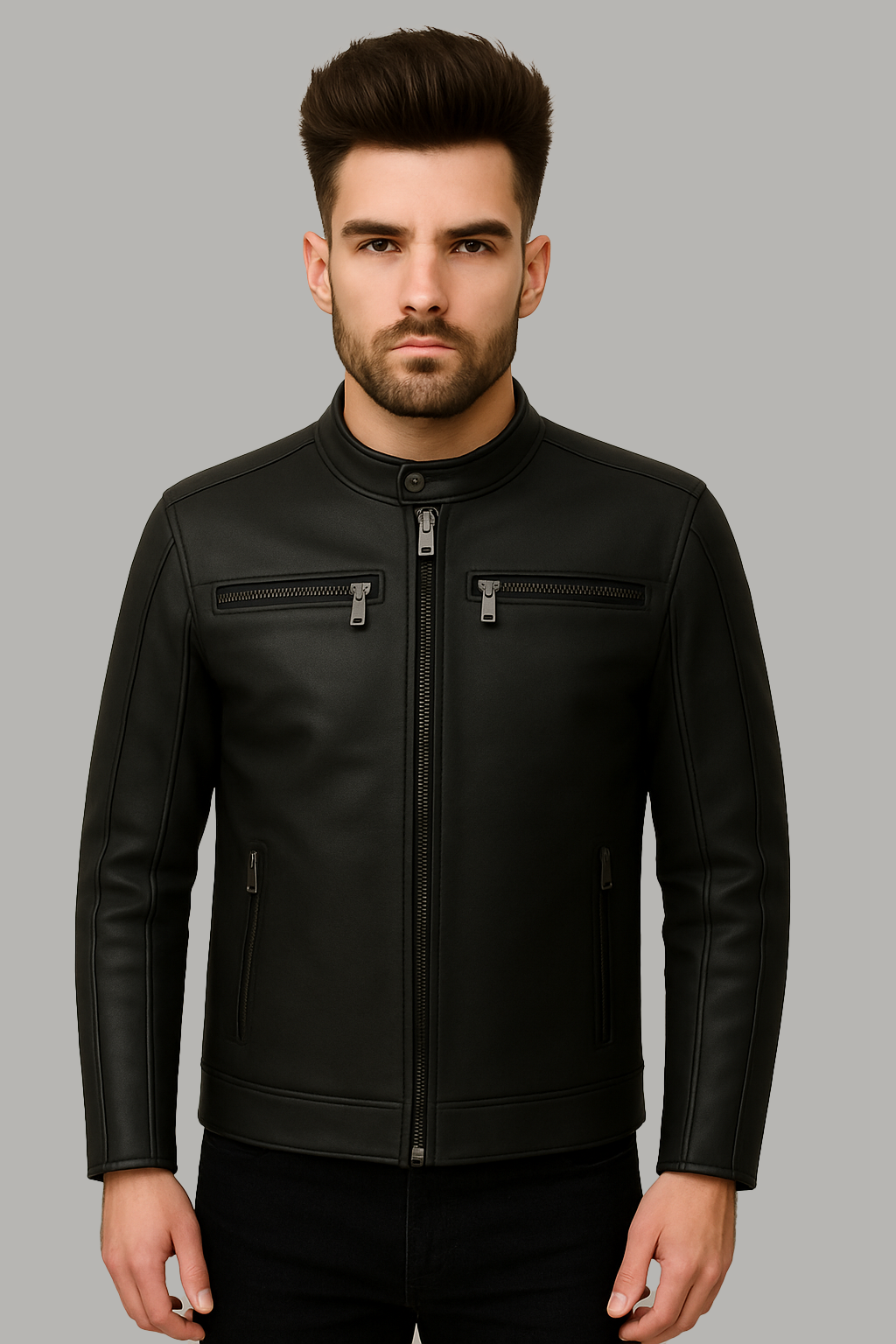 Vanguard Moto Man's Motorcycle Leather Jacket