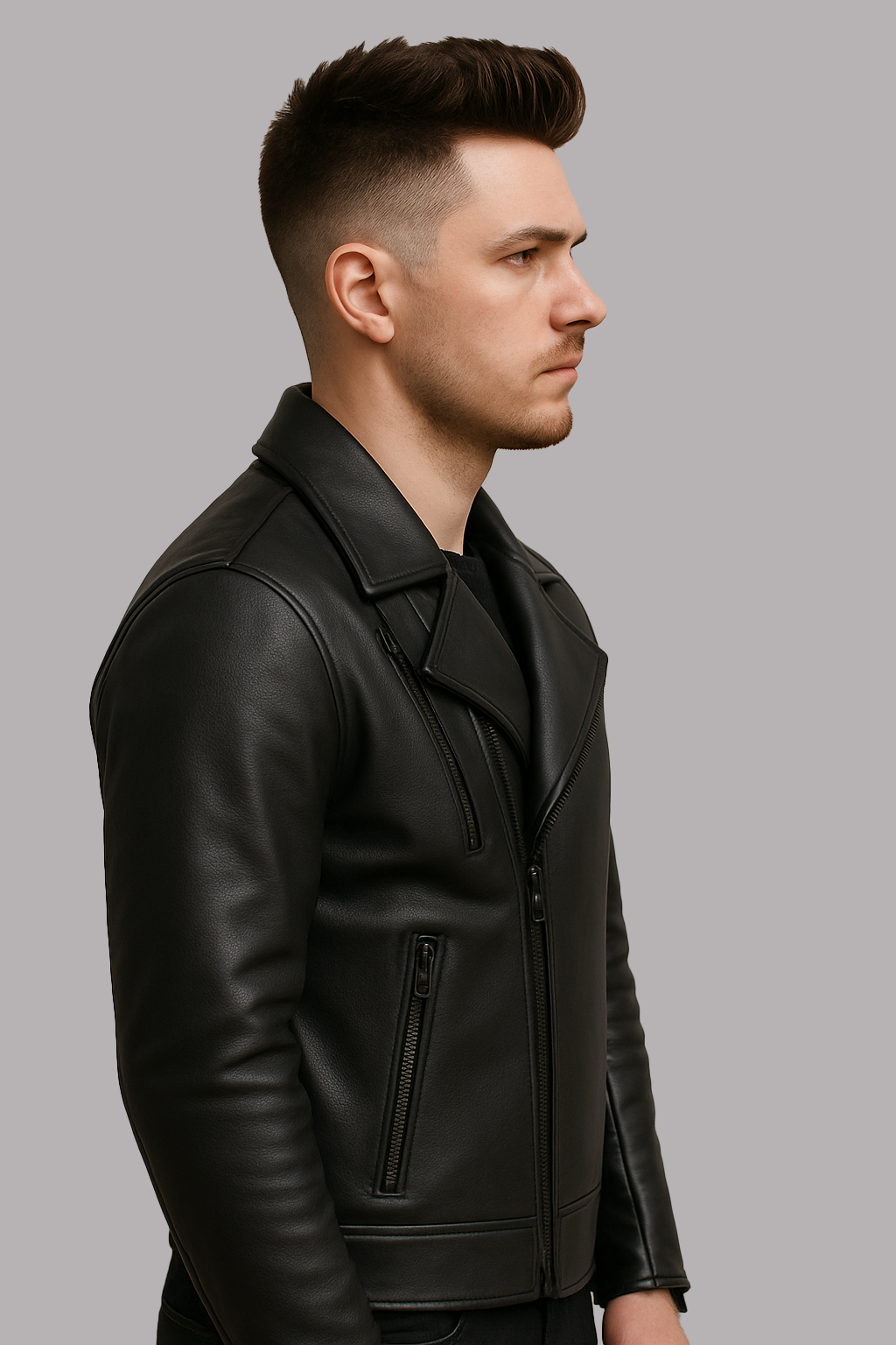 Scarlet Steel Man's Motorcycle Leather Jacket