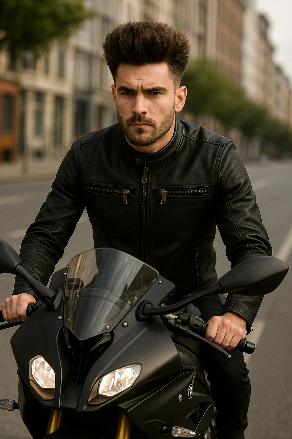 Vanguard Moto Man's Motorcycle Leather Jacket