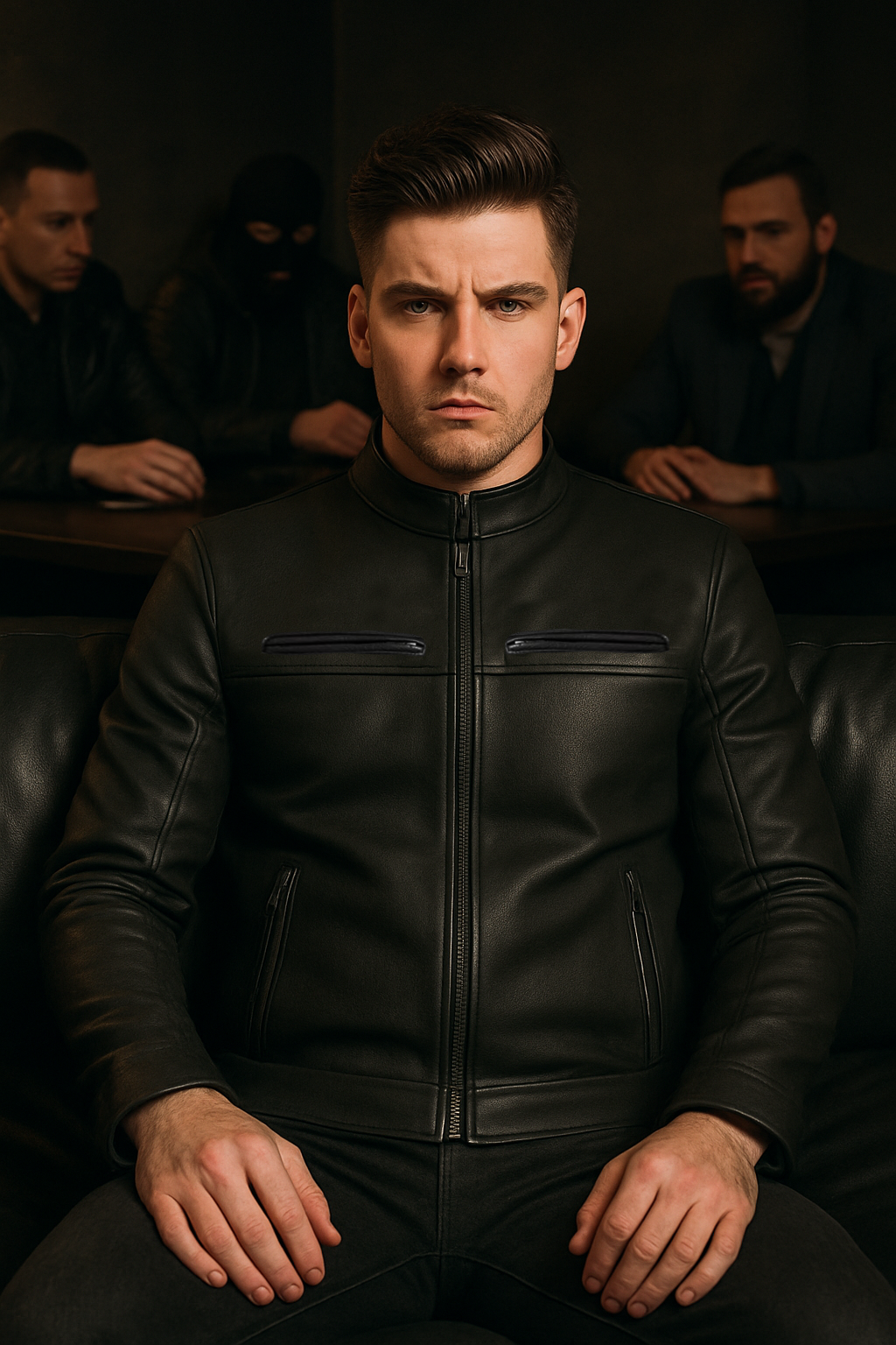 Carbon Phantom – Men's Leather Motorcycle Jacket