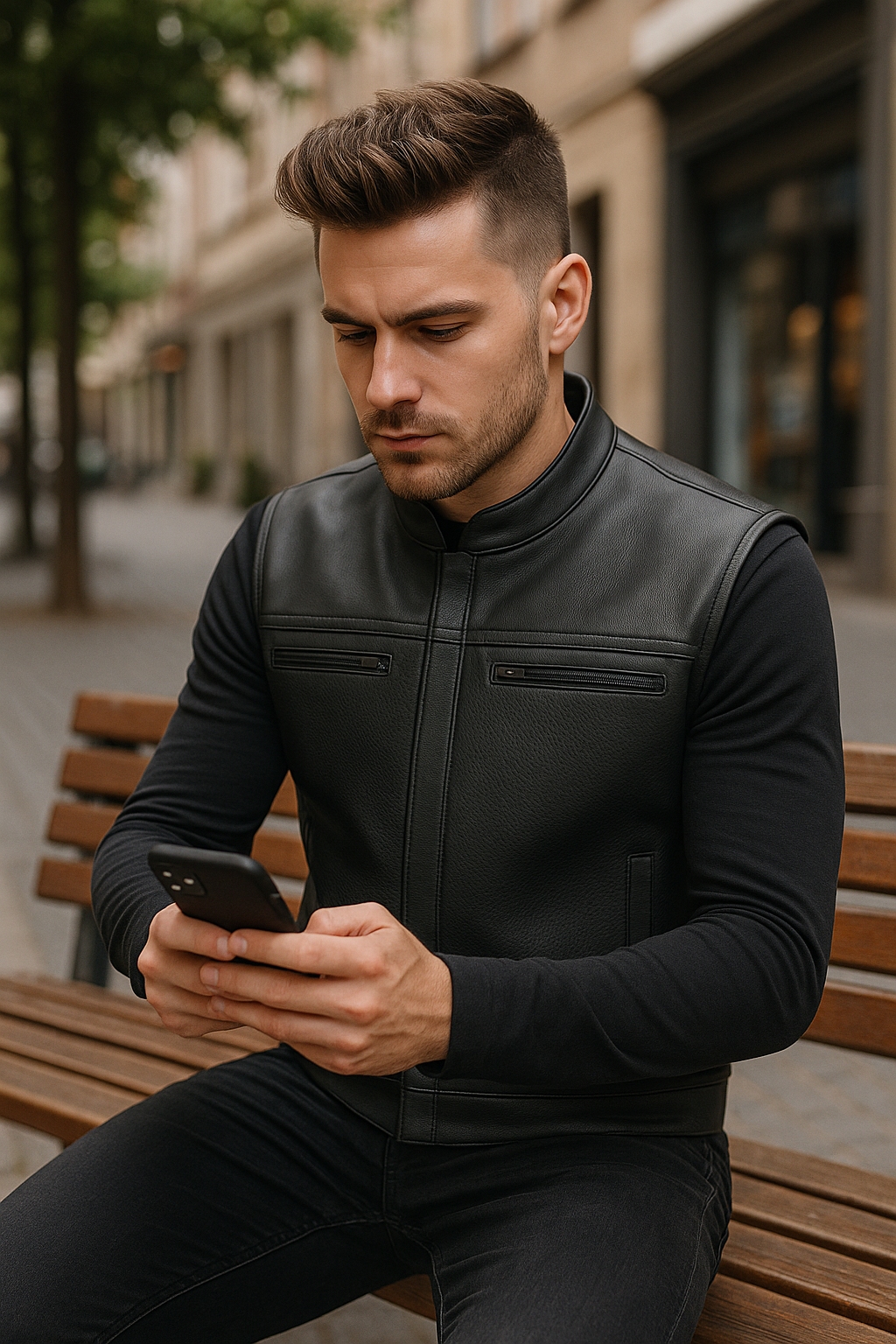 Venom – Men’s Motorcycle Leather Vest