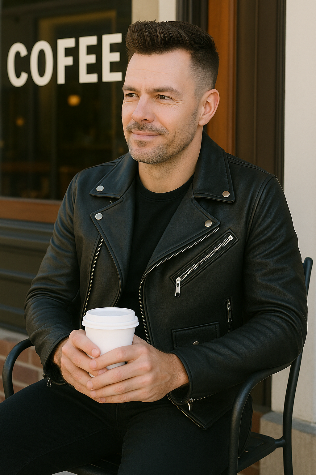 Midnight Moto Men's Motorcycle Leather Jacket