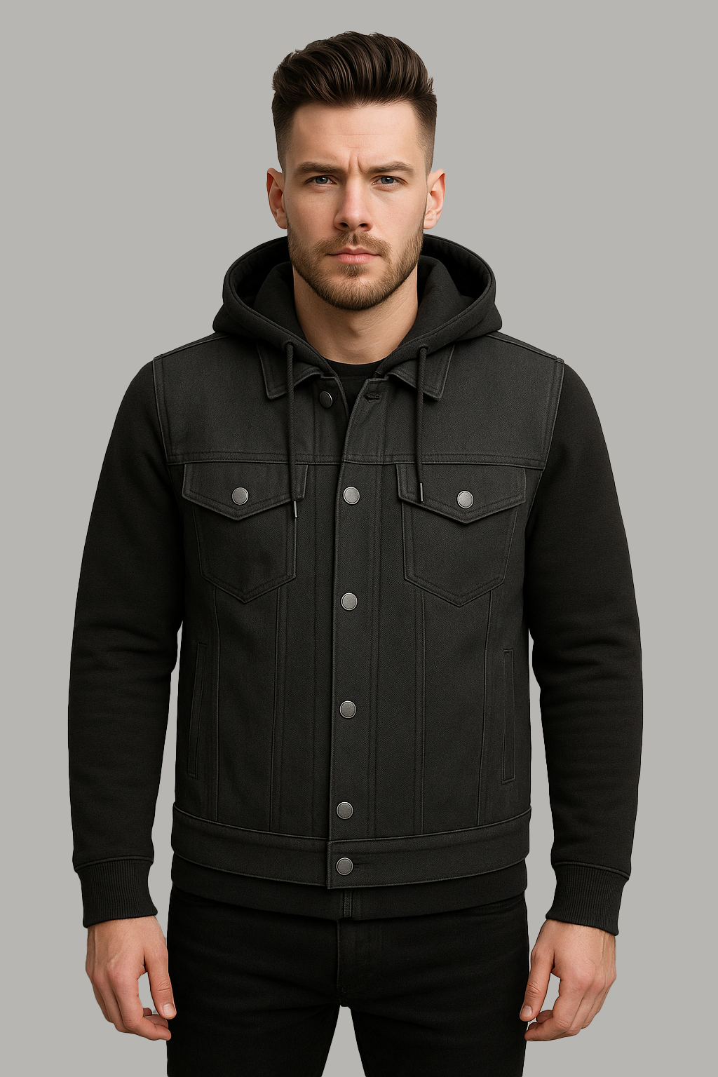 Ashmark – Men's Motorcycle Denim Vest & Hoodie